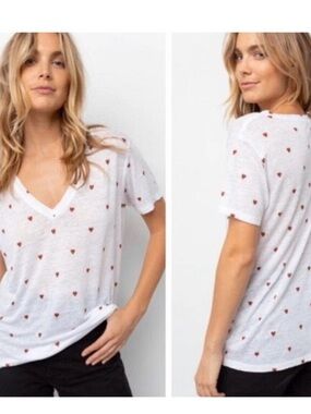 Rails White V-Neck Tee star Print